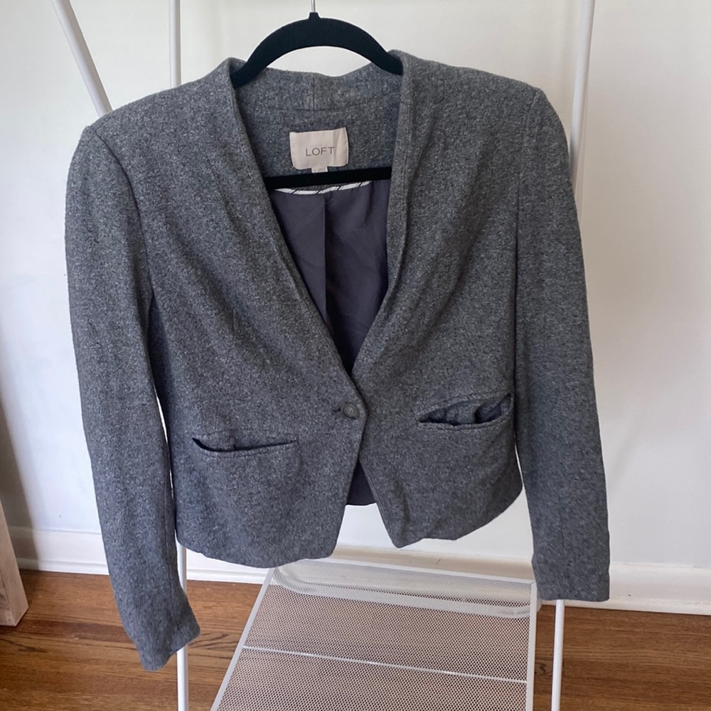 LOFT Grey Blazer Size 0